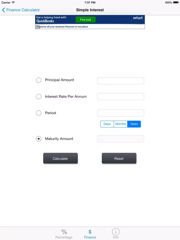 Percentage Calculator 2014 Free iPad  স্ক্রিনশট