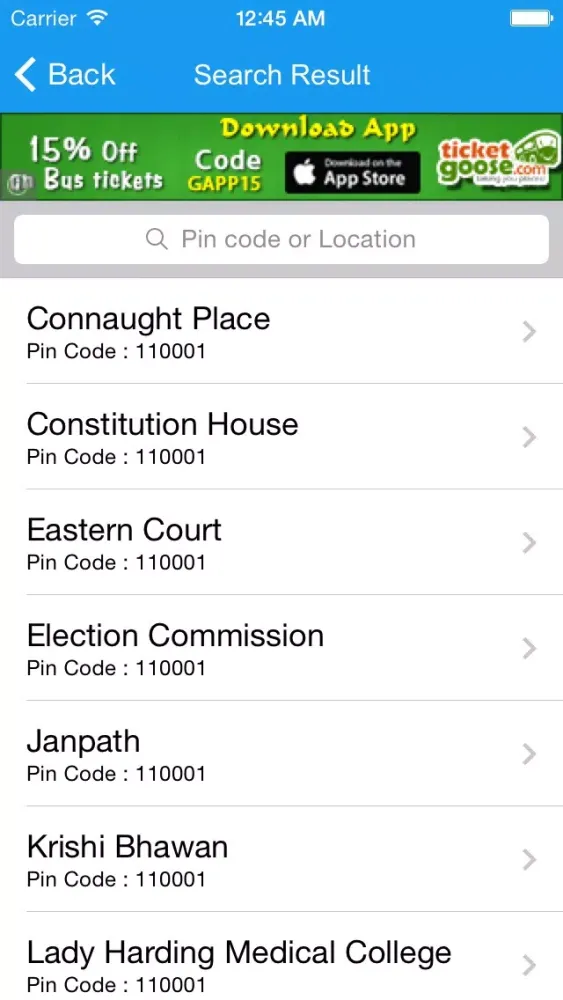 Zrzuty ekranu India Pin Code Finder