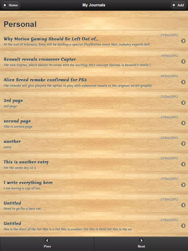 My Journal Diary uptothesky iPad  Screenshots