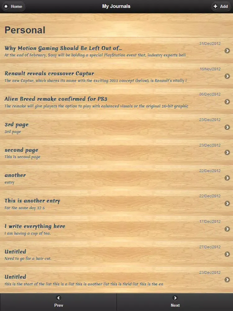 My Journal Diary uptothesky iPad 應用截圖
