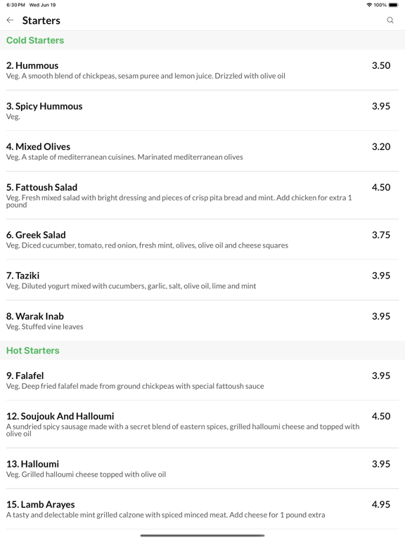 Fattoush Cardiff iPad  Screenshots
