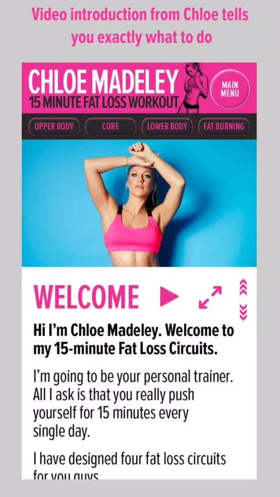 Chloe Madeley 15 Minute Fat Loss Workout應用截圖