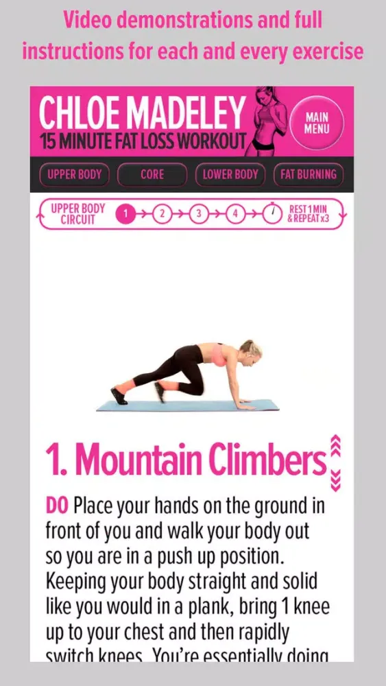 Chloe Madeley 15 Minute Fat Loss Workout應用截圖