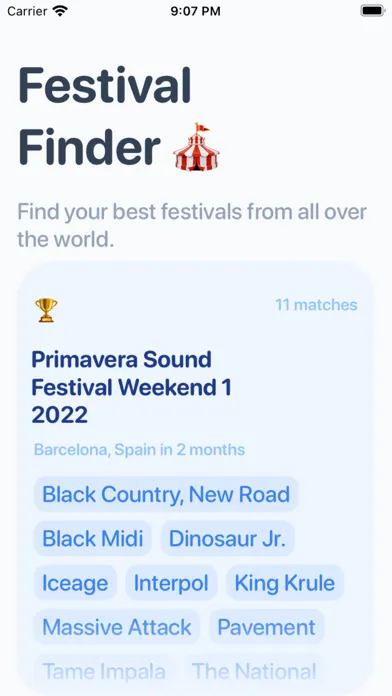 Festival Finder 2022 Ekran Görüntüleri