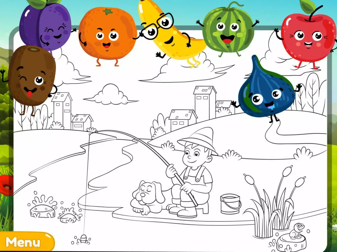My Colouring Book - Fun Fruit Sketch Pad Game iPad 应用截图