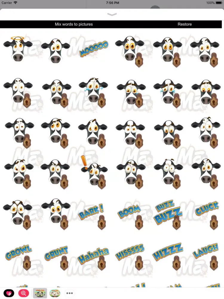 Animal Clan Cow Stickers iPad  Screenshots
