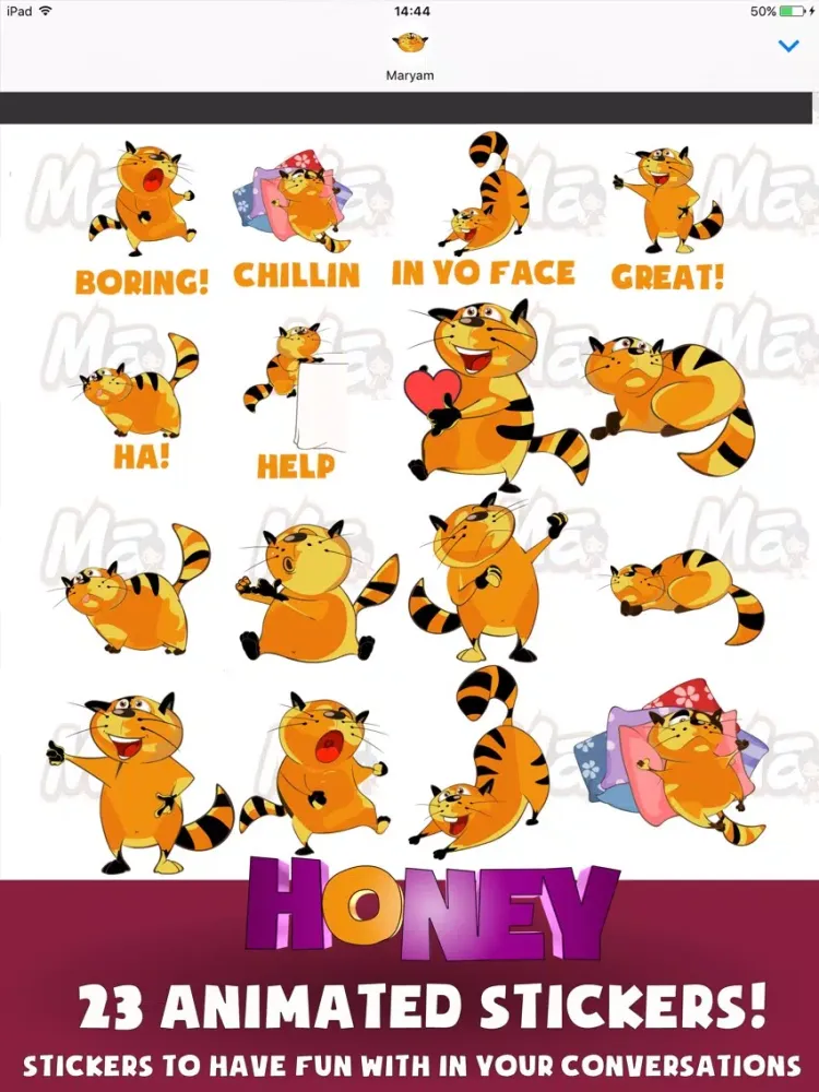 Capturas de tela do Kitty Cat Hon Stickers iPad 