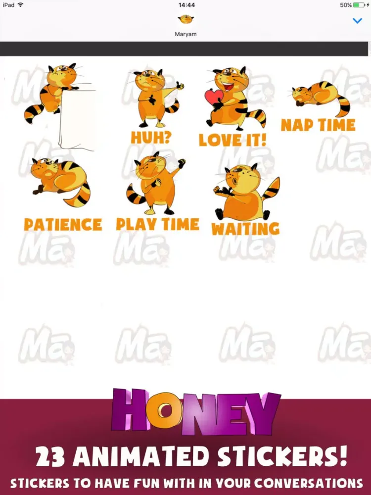 Capturas de tela do Kitty Cat Hon Stickers iPad 