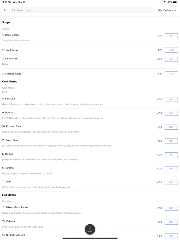 Nazar Restaurant And Takeaway. iPad  Screenshots