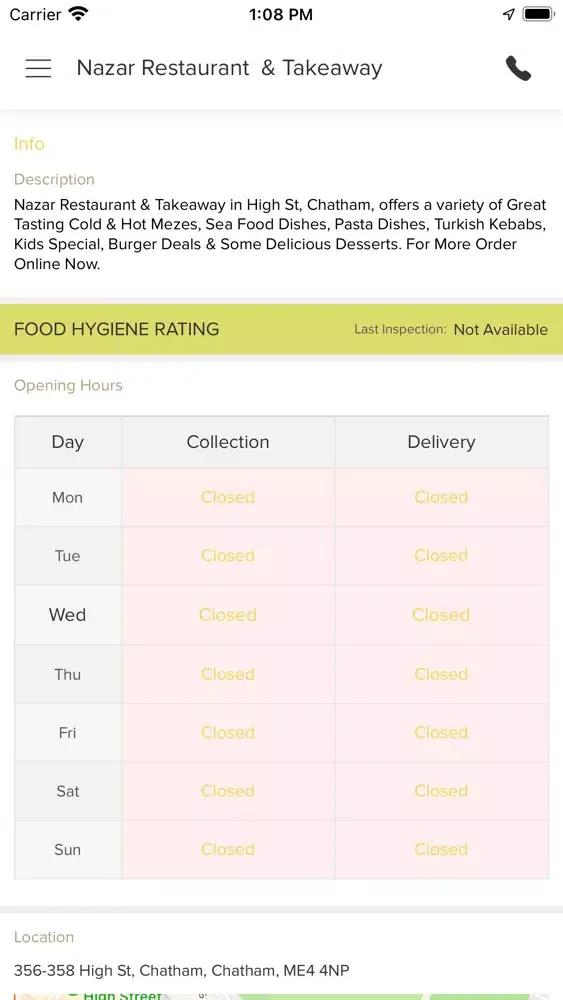 Nazar Restaurant And Takeaway. Screenshots