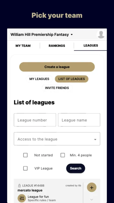 Tangkapan layar SPFL Fantasy
