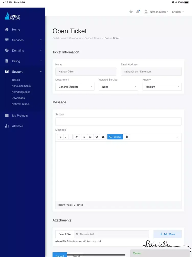Spire Hosting iPad  Screenshots
