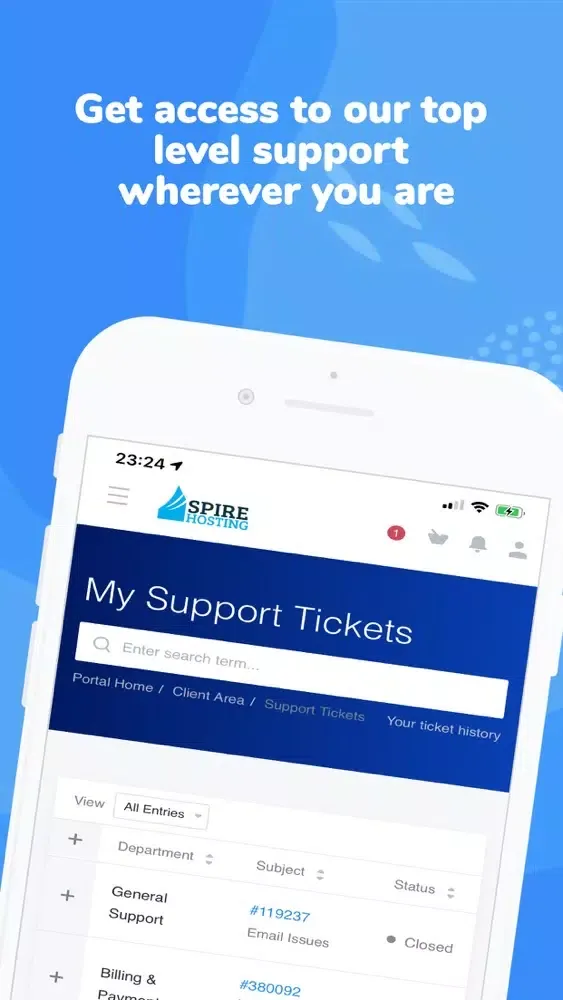 Spire Hosting Screenshots