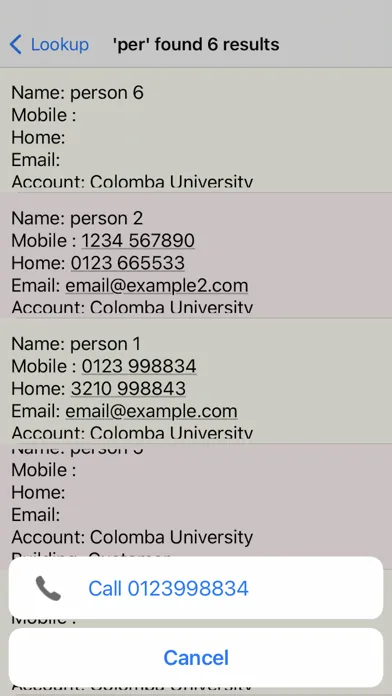 Capturas de tela do My Lookup