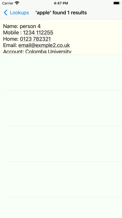 Capturas de tela do My Lookup