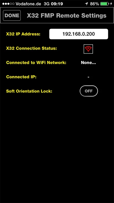Tangkapan layar X32 FMP Remote