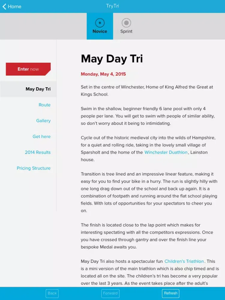 Capturas de tela do Try Tri Events iPad 