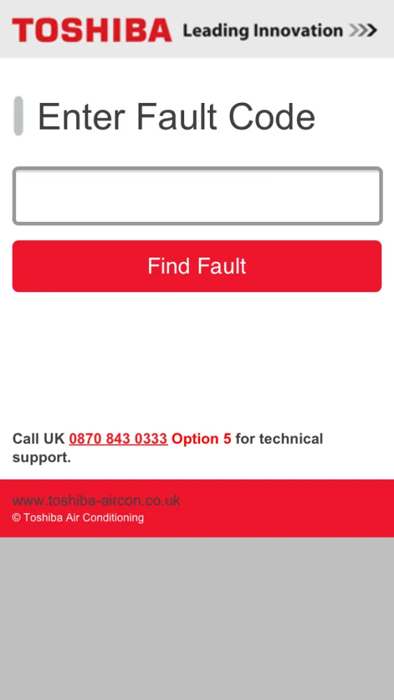Captures d'écran de Toshiba Fault Codes