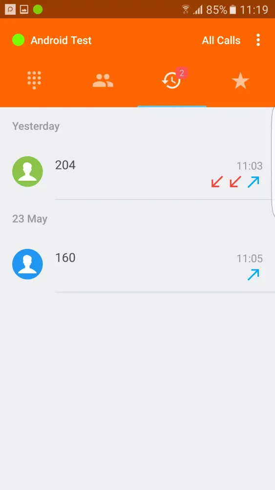 Capturas de pantalla de Softphone