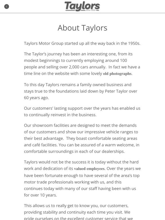 Taylors Motor Group iPad 应用截图