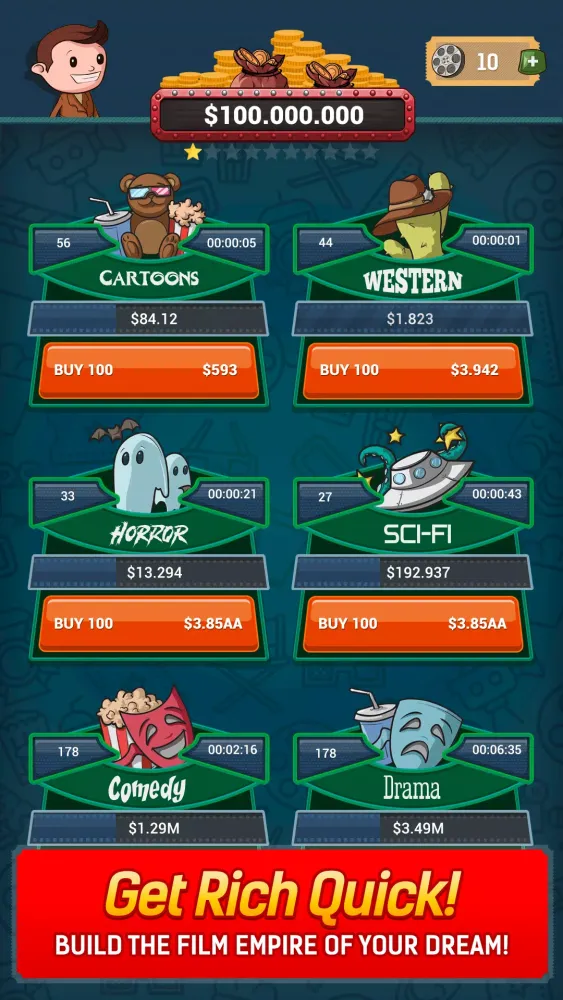 Idle Film Empire: Tycoon Game应用截图