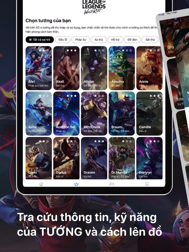 Tangkapan skrin Tốc Chiến Guide iPad 