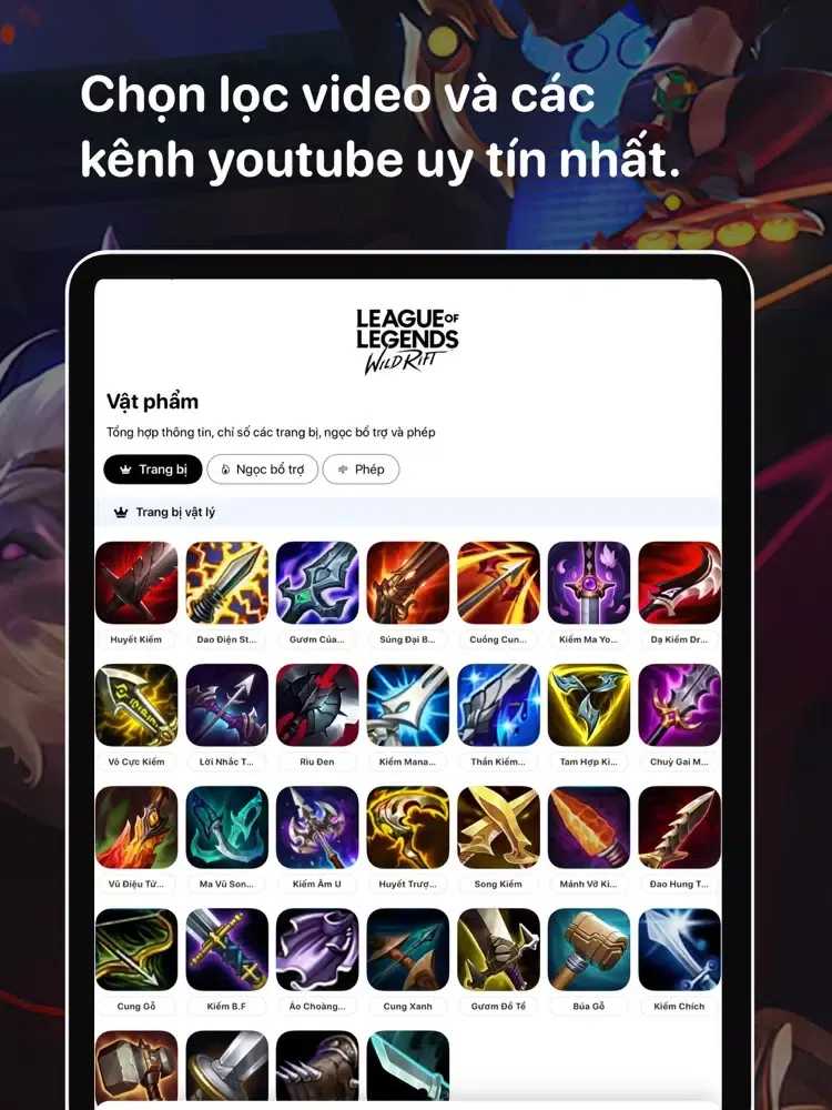 Tangkapan skrin Tốc Chiến Guide iPad 