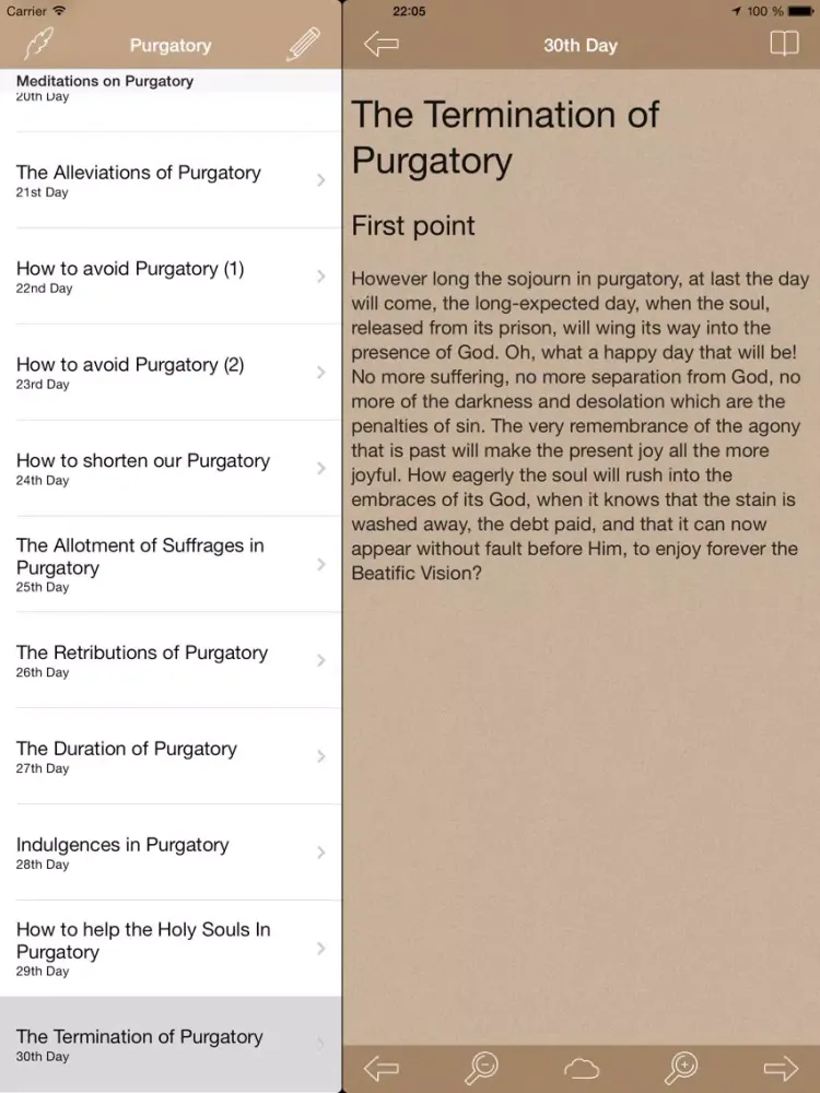 Tangkapan layar Purgatory: Catholic Meditations for Every Day in a Month iPad 