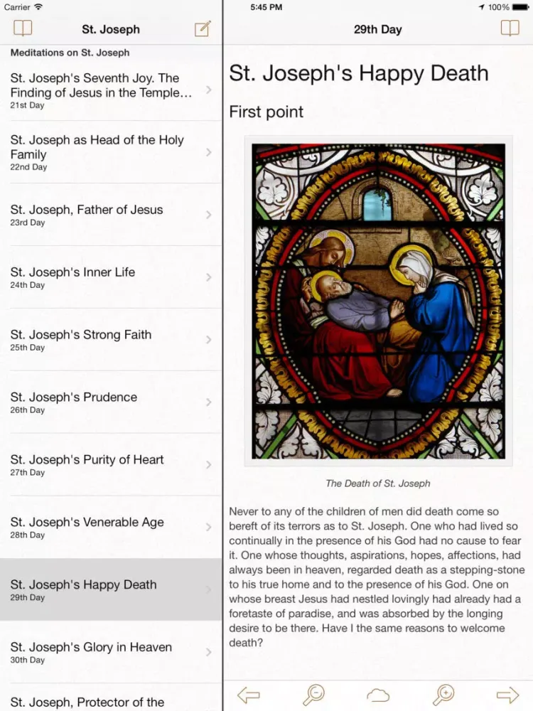 Capturas de pantalla de Saint Joseph: Catholic Meditations for Every Day in a Month iPad 