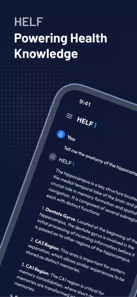 Zrzuty ekranu HELF - Health Knowledge AI