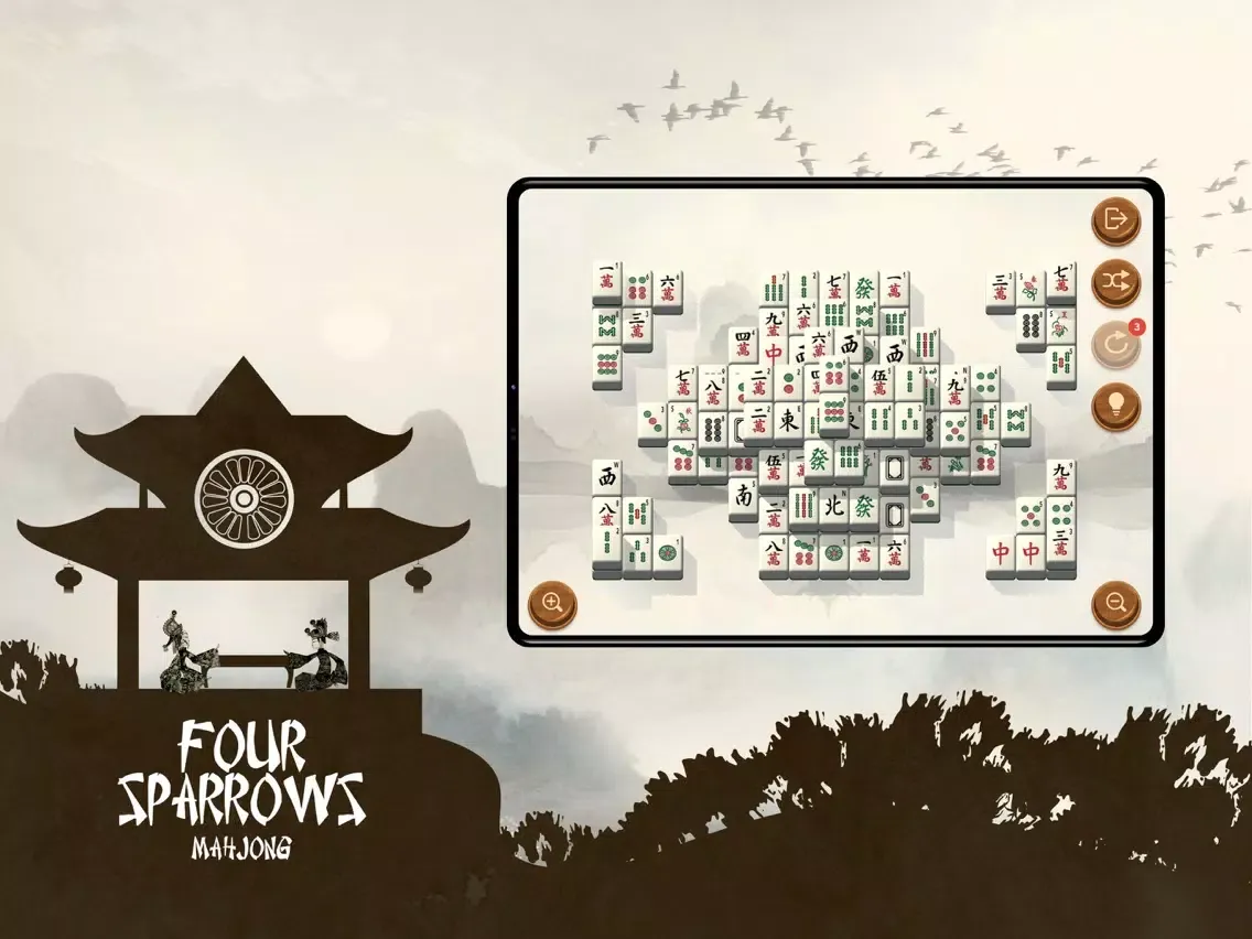 Ảnh chụp màn hình của Four Sparrows Mahjong iPad 