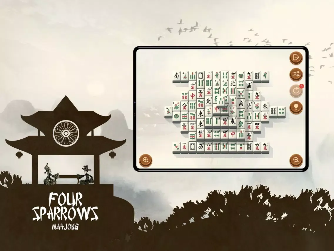 Ảnh chụp màn hình của Four Sparrows Mahjong iPad 