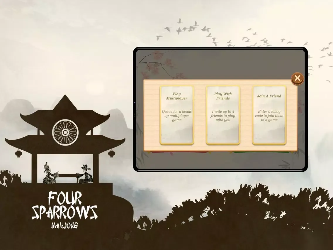 Ảnh chụp màn hình của Four Sparrows Mahjong iPad 