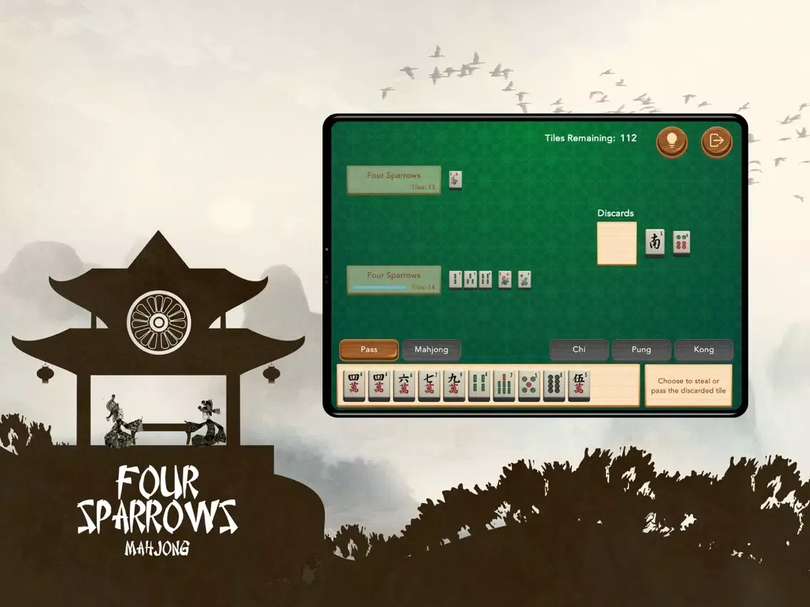 Ảnh chụp màn hình của Four Sparrows Mahjong iPad 