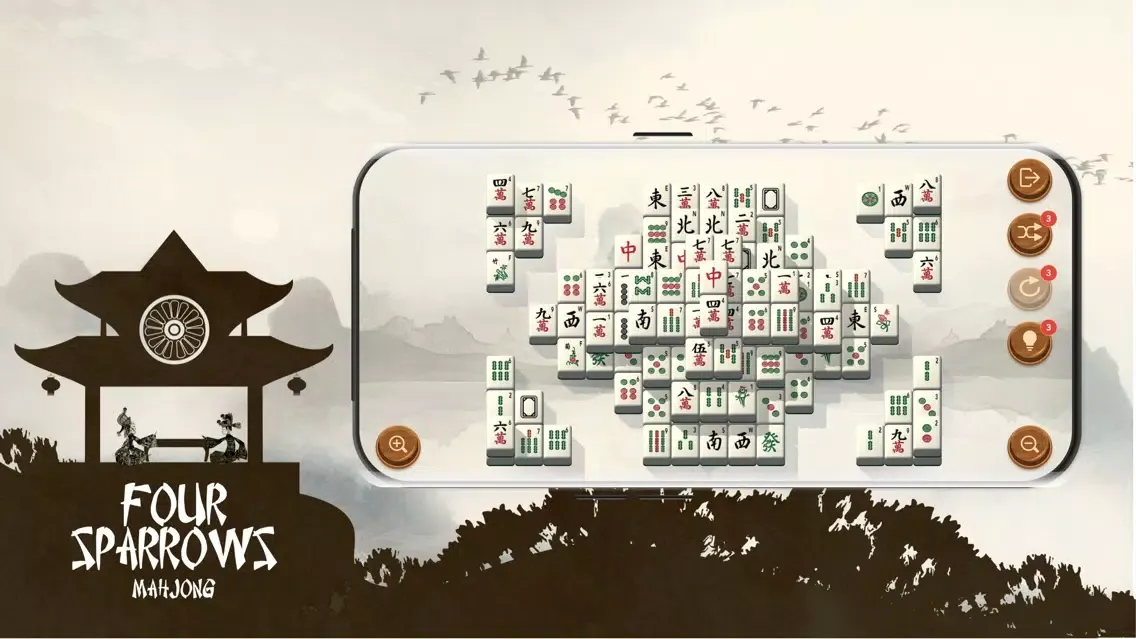 Ảnh chụp màn hình của Four Sparrows Mahjong