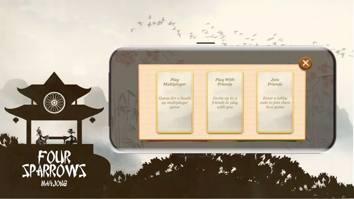 Ảnh chụp màn hình của Four Sparrows Mahjong