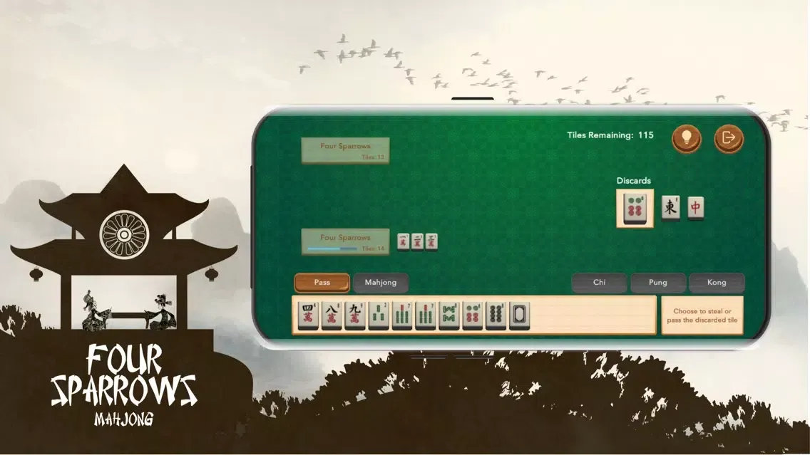 Ảnh chụp màn hình của Four Sparrows Mahjong