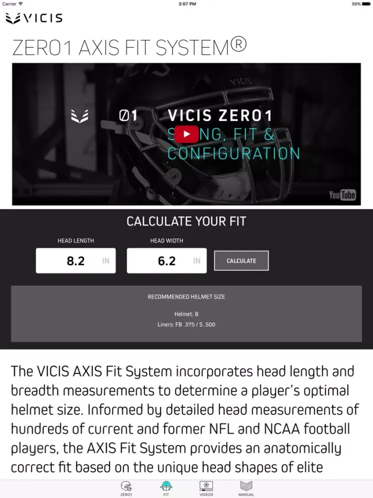 VICIS: REVOLUTIONARY HELMET TECHNOLOGY iPad  स्क्रीनशॉट
