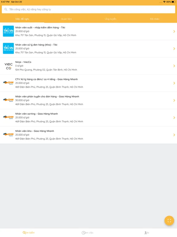 Viec.Co - Việc làm linh hoạt iPad  Screenshots