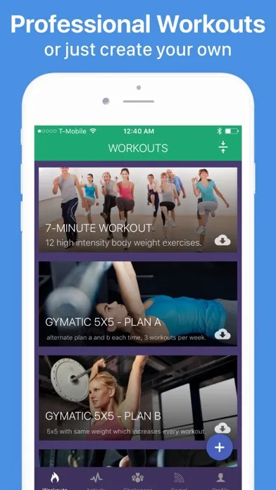 Capturas de tela do Gymatic Workout Tracker