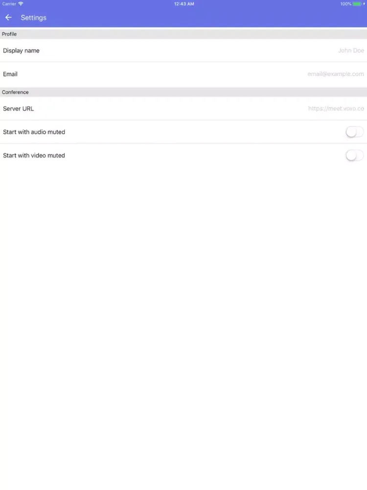 VOXO Meet iPad  Ekran Görüntüleri