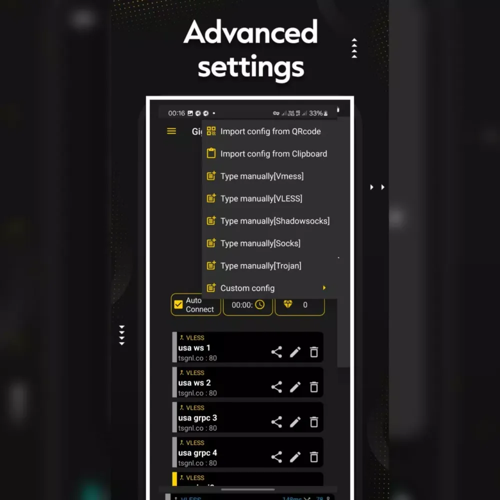 Giga vpn Screenshots