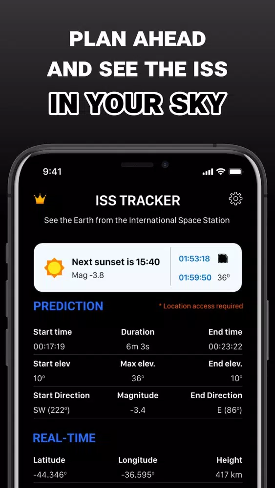Screenshot di ISS Tracker: Live Map View Now