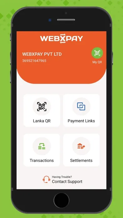 Capturas de tela do WEBXPAY