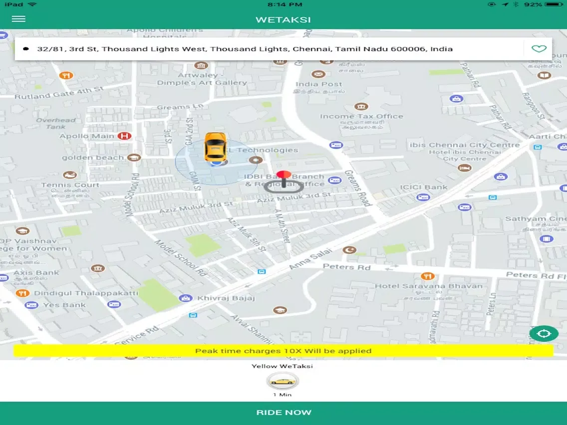 Zrzuty ekranu WeTaksi - İzmir'de Taksi Cepte iPad 