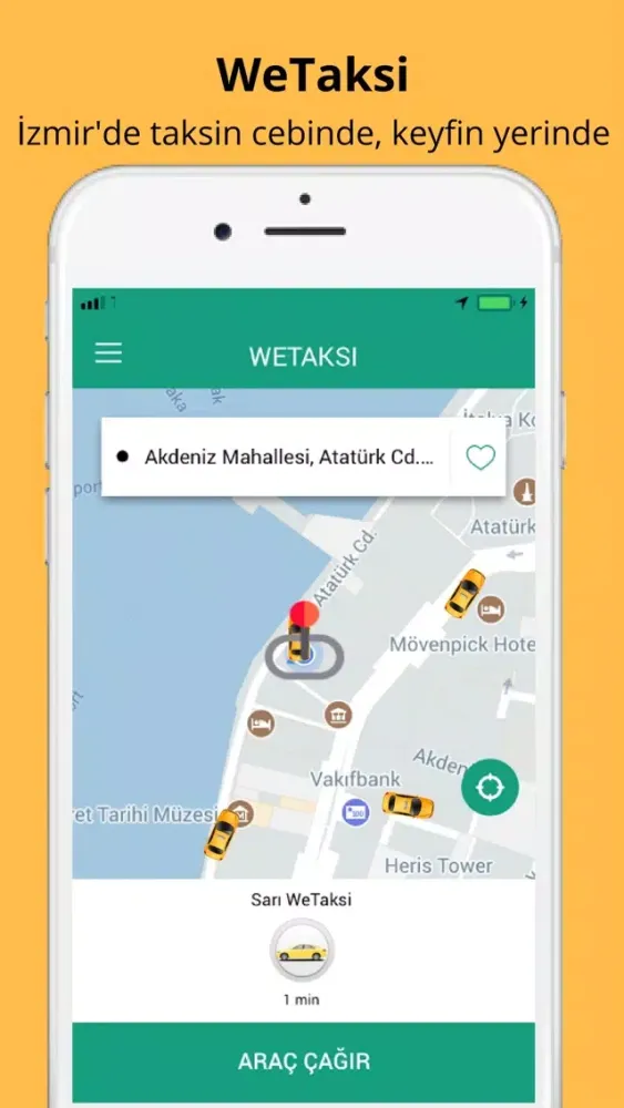 Zrzuty ekranu WeTaksi - İzmir'de Taksi Cepte