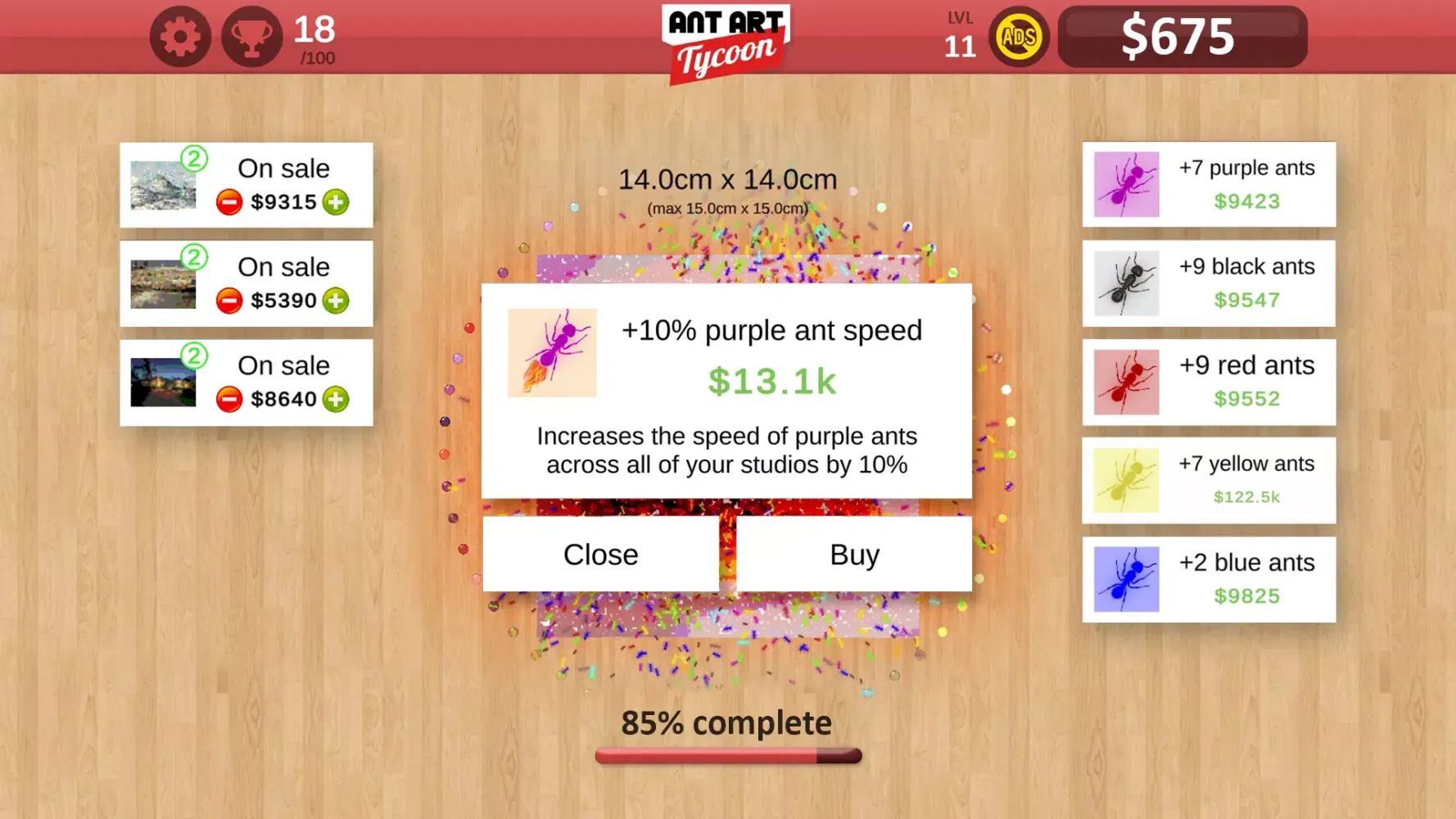 Capturas de tela do Ant Art Tycoon