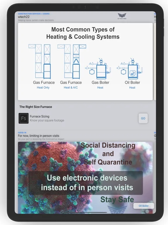 Tangkapan skrin wtech22 Home App iPad 