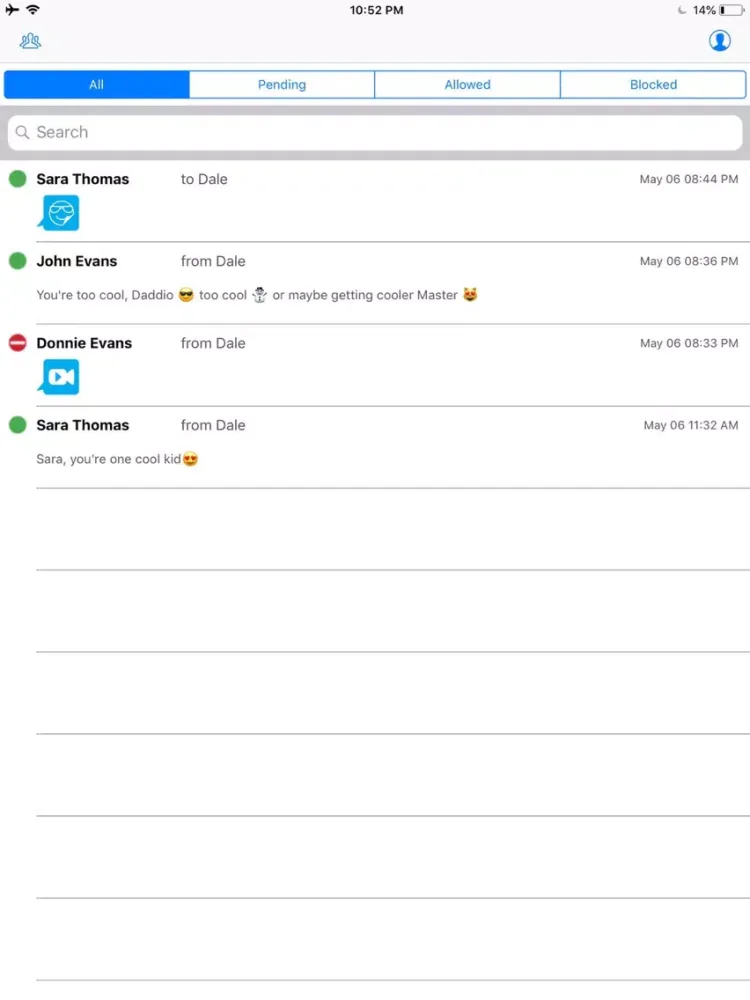 ภาพหน้าจอของ ParentScreen iPad 