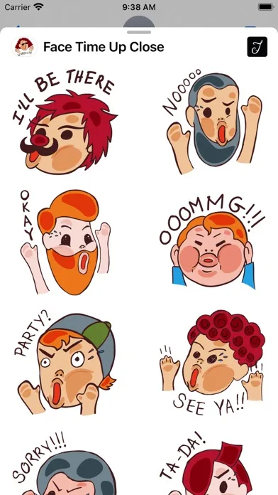 Ảnh chụp màn hình của Face Time Up Close Stickers